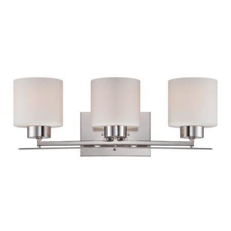 Nuvo Lighting Parallel 3 Light 21" Wide Bathroom Vanity Light with Frosted Glass Shades Polished Nickel