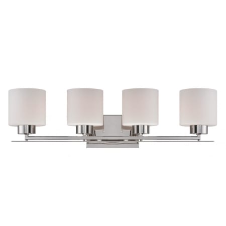 Nuvo Lighting Parallel 4 Light 29" Wide Bathroom Vanity Light with Frosted Glass Shades Polished Nickel