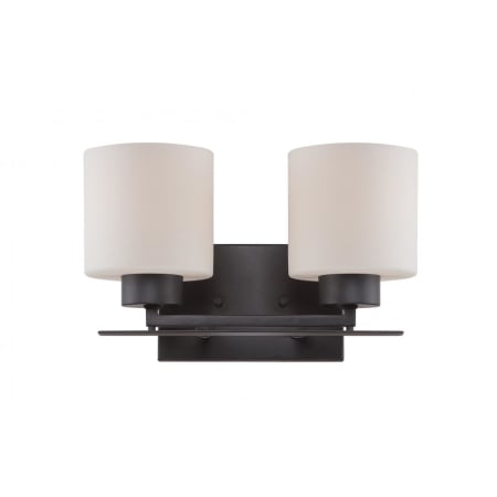 Nuvo Lighting Parallel 2 Light 13" Wide Bathroom Vanity Light with Frosted Glass Shades Aged Bronze