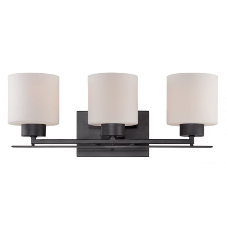 Nuvo Lighting Parallel 3 Light 21" Wide Bathroom Vanity Light with Frosted Glass Shades Aged Bronze