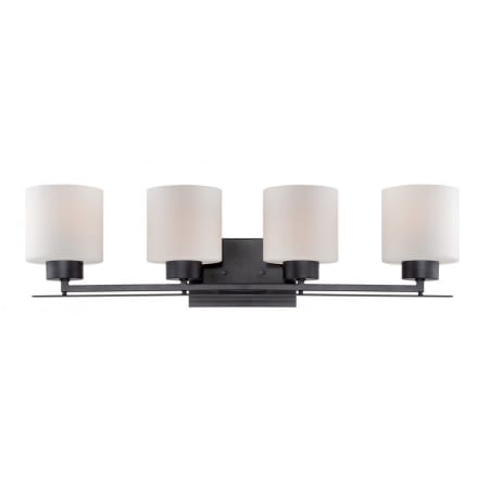 Nuvo Lighting Parallel 4 Light 29" Wide Bathroom Vanity Light with Frosted Glass Shades Aged Bronze