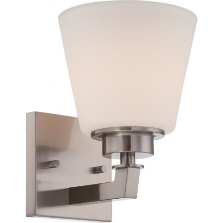 Nuvo Lighting Mobili Single Light 5-7/8" Wide Bathroom Sconce with Frosted Glass Shade Brushed Nickel