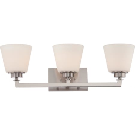 Nuvo Lighting Mobili 3 Light 25" Wide Bathroom Vanity Light with Frosted Glass Shades Brushed Nickel