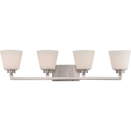 Nuvo Lighting Mobili 4 Light 34-5/8" Wide Bathroom Vanity Light with Frosted Glass Shades Brushed Nickel