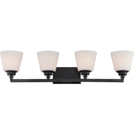 Nuvo Lighting Mobili 4 Light 34-5/8" Wide Bathroom Vanity Light with Frosted Glass Shades Aged Bronze