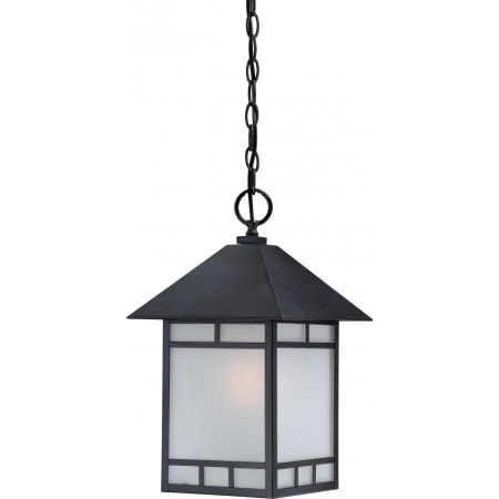 Nuvo Lighting Drexel Single Light 10" Wide Outdoor Mini Pendant with Frosted Glass Shade Stone Black