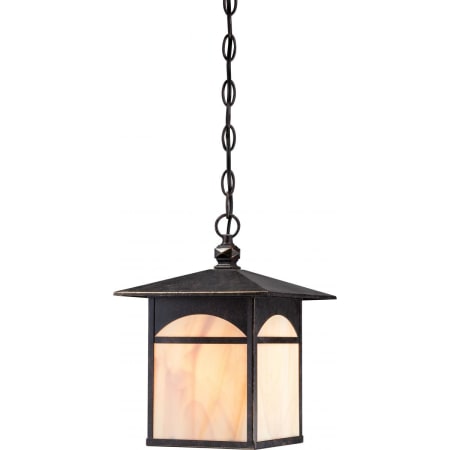 Nuvo Lighting Canyon Single Light 9" Wide Outdoor Mini Pendant with Colored Glass Shade Umber Bronze
