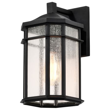 Nuvo Lighting Raiden 9" Tall Outdoor Wall Sconce with Seedy Glass Shade Matte Black