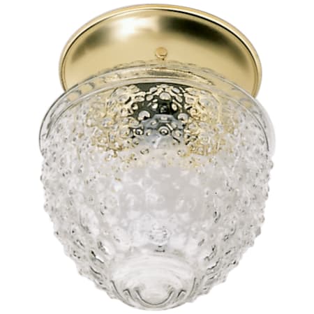 Nuvo Lighting 5" Wide Flush Mount Ceiling Fixture with a Glass Shade Polished Brass / Clear Pineapple