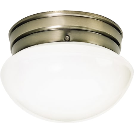 Nuvo Lighting 8" Wide Flush Mount Bowl Ceiling Fixture with a Glass Shade Antique Brass