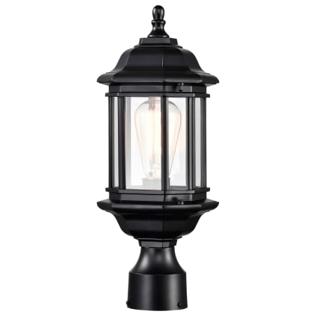 Nuvo Lighting Hopkins 17" Tall Post Light with Clear Glass Shade Matte Black