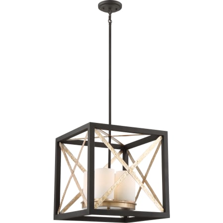 Nuvo Lighting 4 Light 17" Wide Pendant Matte Black / Antique Silver Accents