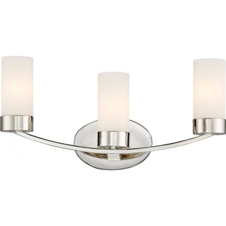 Nuvo Lighting Denver 3 Light 21-1/4" Wide Bathroom Vanity Light with Frosted Glass Shades Polished Nickel