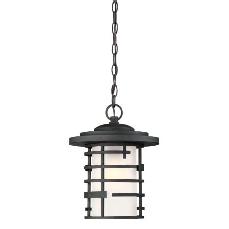 Nuvo Lighting Lansing Single Light 11" Wide Pendant with an Etched Glass Shade Textured Black
