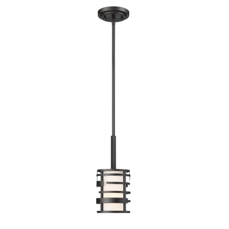Nuvo Lighting Lansing Single Light 5-1/4" Wide Mini Pendant with a Fabric Shade Textured Black