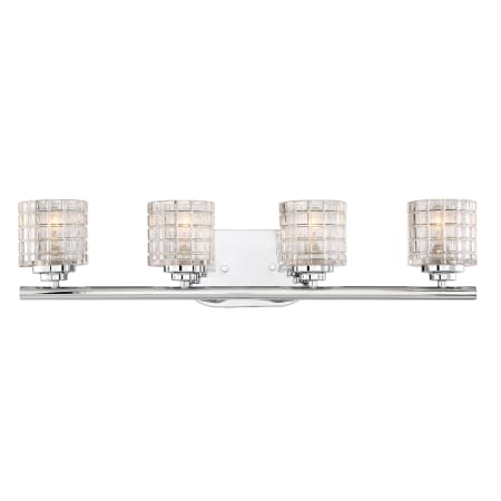 Nuvo Lighting Votive 4 Light 25" Wide Bathroom Vanity Light with Clear Glass Shades Polished Nickel
