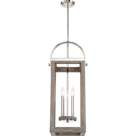 Nuvo Lighting Bliss 4 Light 12" Wide Taper Candle Pendant Driftwood / Polished Nickel