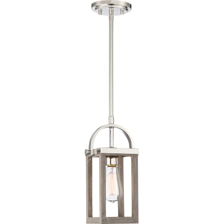 Nuvo Lighting Bliss Single Light 7" Wide Mini Pendant Driftwood / Polished Nickel