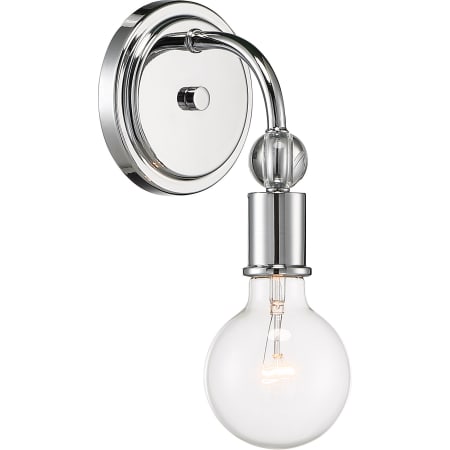 Nuvo Lighting Bounce Single Light 11" Tall Bathroom Sconce Polished Nickel / K9 Crystal