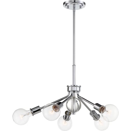 Nuvo Lighting Bounce 5 Light 27" Wide Crystal Chandelier Polished Nickel / K9 Crystal