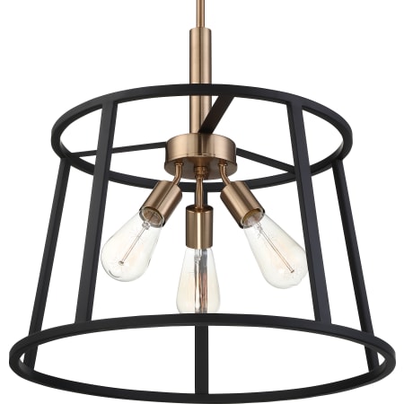 Nuvo Lighting Chassis 3 Light 20" Wide Chandelier Copper Brushed Brass / Matte Black
