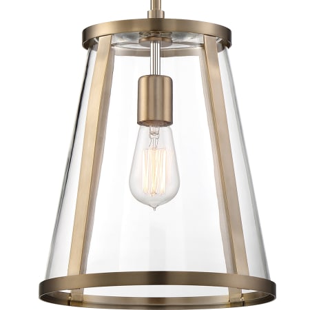 Nuvo Lighting Bruge 11" Wide Pendant Burnished Brass / Clear