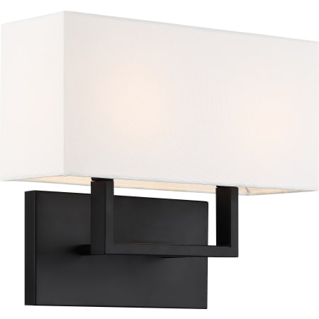 Nuvo Lighting Tribeca 2 Light 12" Tall Bathroom Sconce Aged Bronze / White Fabric