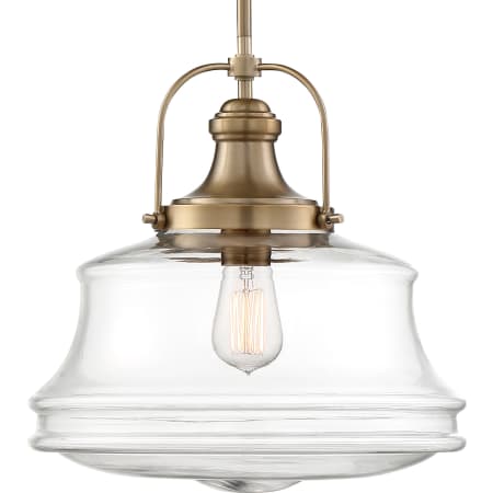 Nuvo Lighting Basel 14" Wide Pendant Burnished Brass / Clear