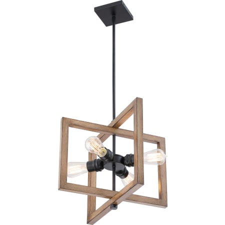 Nuvo Lighting Beacon 4 Light 16" Wide Chandelier Black / Honey Wood
