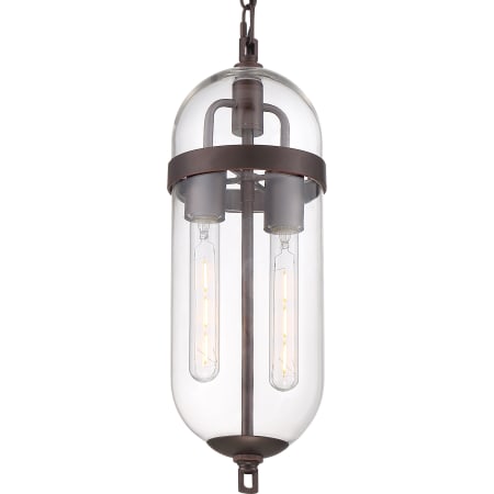 Nuvo Lighting Fathom 2 Light 6" Wide Mini Pendant Mahogany Bronze / Clear