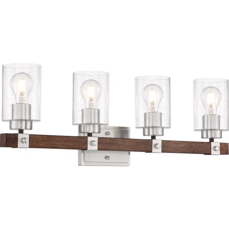 Nuvo Lighting Arabel 4 Light 28" Wide Bathroom Vanity Light Brushed Nickel / Nutmeg Wood