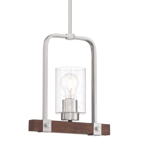 Nuvo Lighting Arabel 11" Wide Pendant Brushed Nickel / Nutmeg Wood