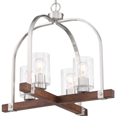 Nuvo Lighting Arabel 4 Light 24" Wide Chandelier Brushed Nickel / Nutmeg Wood