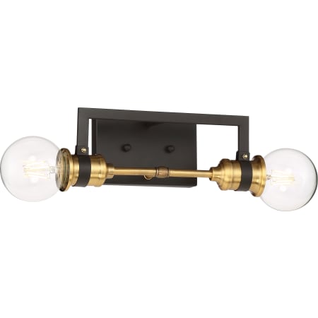 Nuvo Lighting Intention 2 Light 12" Wide Bathroom Vanity Light Warm Brass / Black