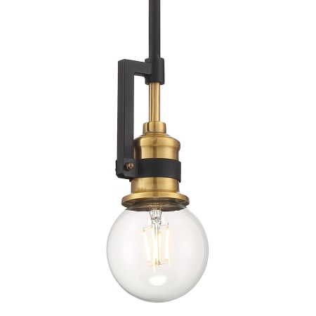 Nuvo Lighting Intention 3" Wide Mini Pendant Warm Brass / Black
