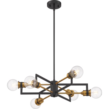 Nuvo Lighting Intention 6 Light 24" Wide Chandelier Warm Brass / Black