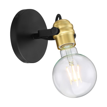 Nuvo Lighting Mantra 5" Tall Bathroom Sconce Black / Brass Accents