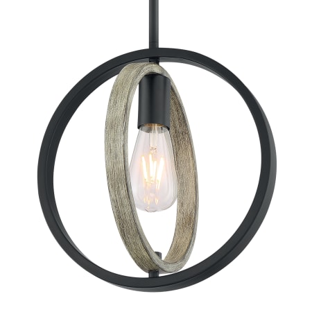 Nuvo Lighting Augusta 10" Wide Pendant Black / Wood