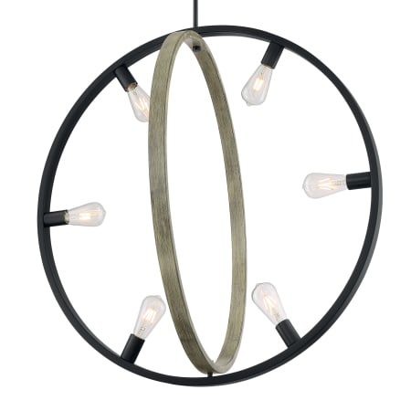 Nuvo Lighting Augusta 6 Light 34" Wide Ring Chandelier Black / Wood