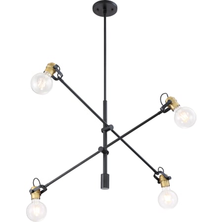 Nuvo Lighting Mantra 4 Light 32" Wide Chandelier Black / Brushed Brass