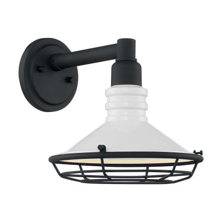 Nuvo Lighting Blue Harbor 10" Tall Outdoor Wall Sconce with 10" Width Gloss White / Textured Black