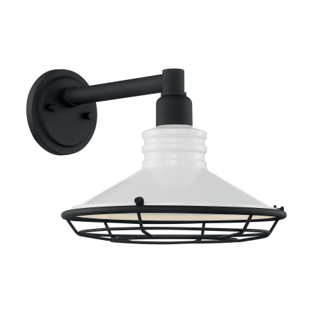 Nuvo Lighting Blue Harbor 10" Tall Outdoor Wall Sconce with 12" Width Gloss White / Textured Black