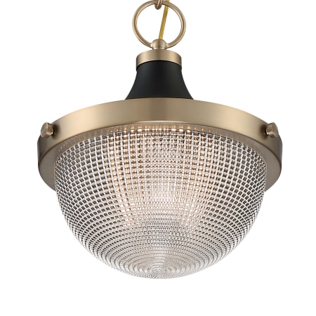 Nuvo Lighting Faro 10" Wide Pendant Burnished Brass / Black Accents