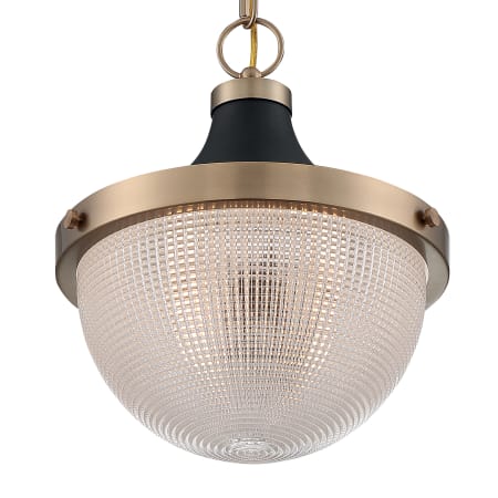Nuvo Lighting Faro 13" Wide Pendant Burnished Brass / Black Accents