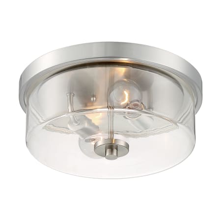 Nuvo Lighting Sommerset 2 Light 13" Wide Flush Mount Drum Ceiling Fixture Brushed Nickel