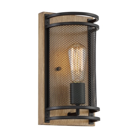 Nuvo Lighting Atelier 12" Tall Wall Sconce Black / Honey Wood