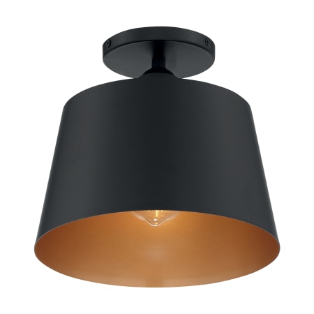 Nuvo Lighting Motif 10" Wide Semi-Flush Ceiling Fixture Black / Gold Accents
