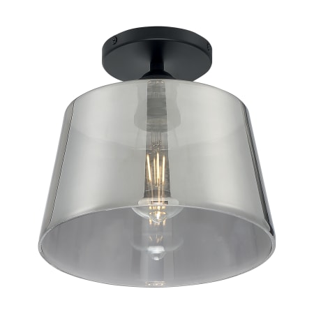 Nuvo Lighting Motif 10" Wide Semi-Flush Ceiling Fixture with Smoked Glass Black / Smoked Glass