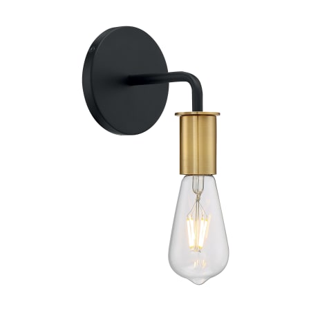 Nuvo Lighting Ryder 6" Tall Bathroom Sconce Black / Brushed Brass
