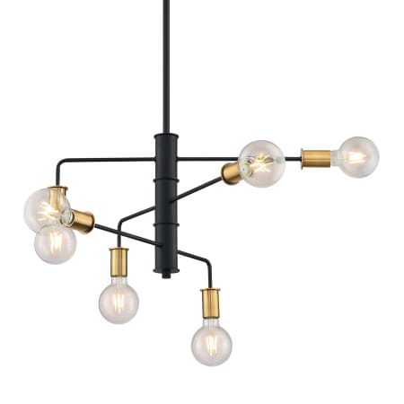 Nuvo Lighting Ryder 6 Light 25" Wide Chandelier Black / Brushed Brass